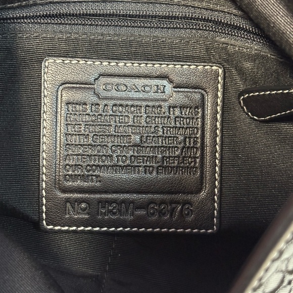 Coach 6376 Signature Mini C Canvas Black Flap Buckle Shoulder Bag Purse - Picture 11 of 12